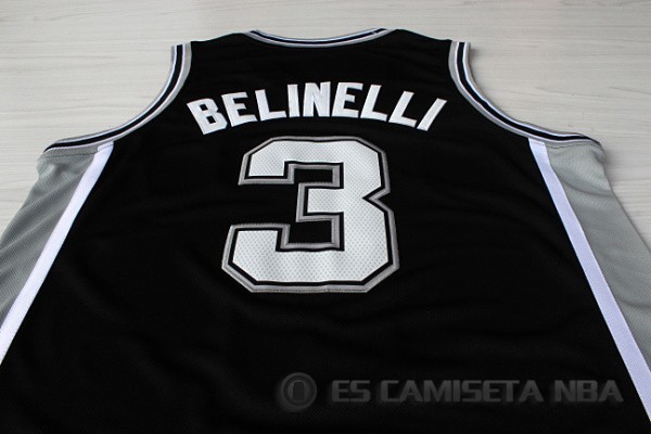 Camiseta Belinelli #3 San Antonio Spurs Negro - Haga un click en la imagen para cerrar